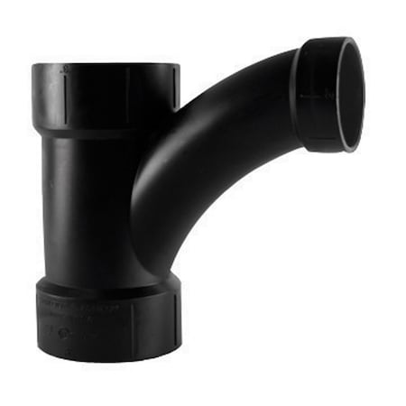 Homecare Products Schedule 40 3 in. Hub x 3 in. Dia. Hub ABS Long Radius Wye, Black HO2737043
