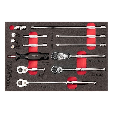 Tekton Hand Ratchet Set, Steel, 12 1/4 in L TKN00003