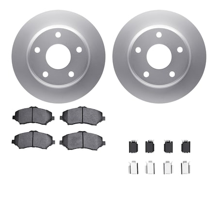 Dynamic Friction Co DFC GEOSPEC Coated Rotors with 5000 Brake Pads - Ceramic and Hardware 4512-40144