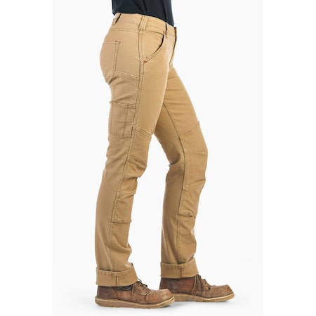 Dovetail Workwear Women's Work Pants, 4, Sawdust Brown, Stretch Canvas DWS24P2C-210-4x30