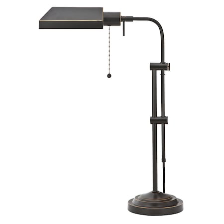 Homeroots 26" Bronze Metal Adjustable Table Lamp With Bronze Rectangular Shade 524647