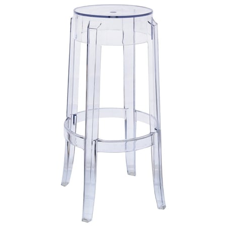 Leisuremod Averill Modern Plastic Bar Stool with Sturdy Seat and Legs, Clear AS29CL