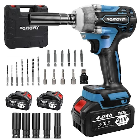 Edendirect 21V Cordless Impact Wrench Set with 2Ah Battery, 3/8 Keyless Chuck, 2-Speed, LED Light IR-AIRXPRO-BSJ