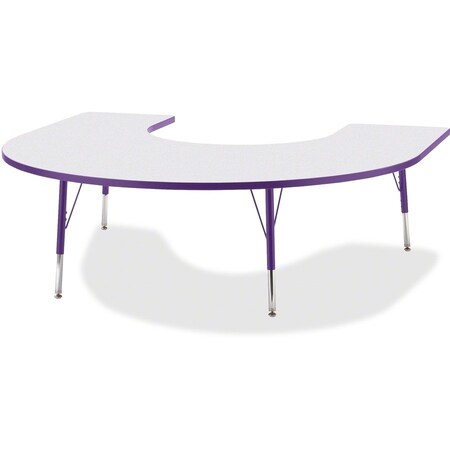 Jonti-Craft Berries Horseshoe Activity Table, 66 in. x 60 in., E-height, Freckled Gray/Purple/Gray 6445JCE004