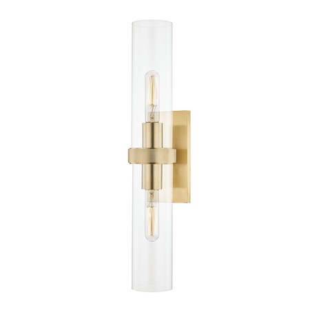 Hudson Valley Lighting Briggs 2 Light Wall Sconce 4.5 In. Aged Brass 5302-AGB