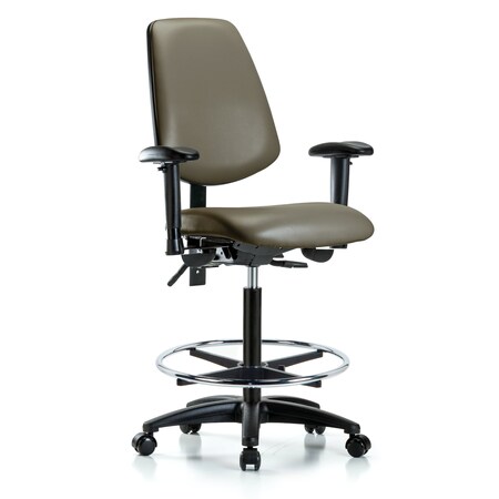 Blue Ridge Ergonomics Vinyl Chair, Vinyl, Adjustable Arms BR-VHBCH-MB-RG-T1-A1-CF-RC-8809