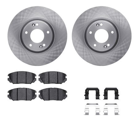 Dynamic Friction Co DFC Rotors with EURO 5000 Ceramic Brake Pads includes Hardware 6612-03003
