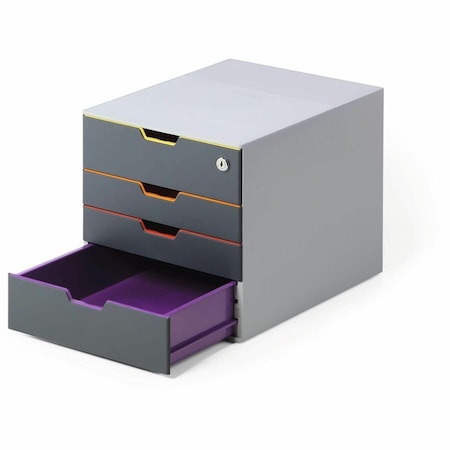 Durable Office Products Desk Storage, 4 Drawer Box Locks Top Draw 760627
