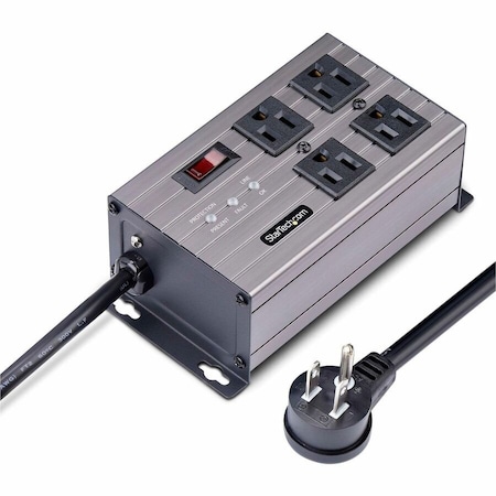 Startech.Com 4-OUTLET INDUSTRIAL POWER STRIP 125V/15A, EMI/RFI ISOLATION, SURGE PROTECTION, M 4N515S8-POWER-STRIP