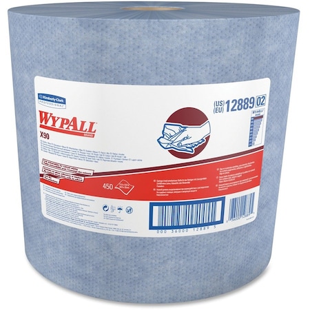 Wypall WypAll Power Clean X90 Ultra Duty Cloths (12889), Wipes Jumbo Roll, Blue Denim, 1 Roll /Case 12889