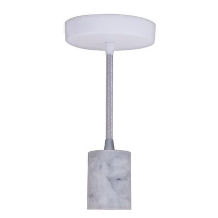 Bulbrite 1-Light White Natural Marble Pendant Socket and Canopy 810092