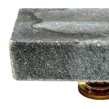 Homeroots Set of Six Gray Rectangle Knob Stone Drawer Pull Knobs, 6PK 635785