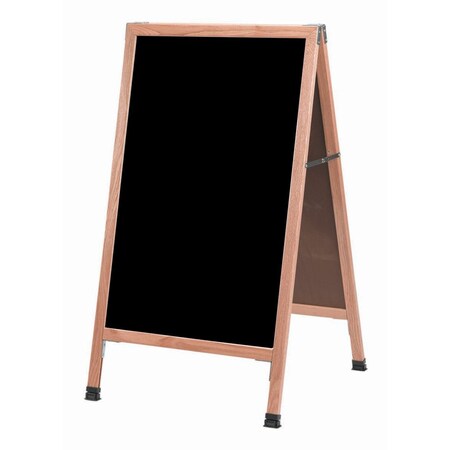 Aarco A-Frame Sidewalk Board, Black Acrylic Board and Solid Red Oak Frame, 42''Hx24''W A-1P