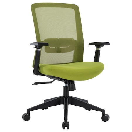 Leisuremod Ingram Office Task Chair with Adjustable Armrests and Swivel and Tilt, Green/Green IO20G-C
