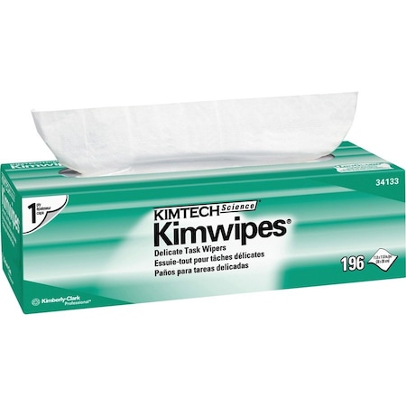 Kimtech Kimwipes Delicate Task Wipers, 1-Ply, 11.8 x 11.8, Unscented, White, 198 Wipers, 15PK KCC 34133