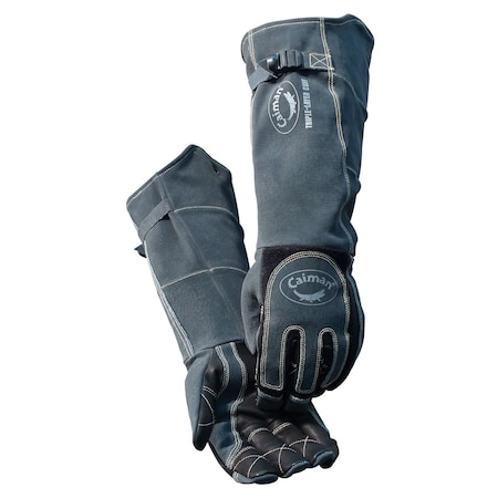 Caiman Premium Sheep Grain MIG/Stick Welder's Glove with Heavy Duty Triple-Layer Cuff, 21" Length 1879-5