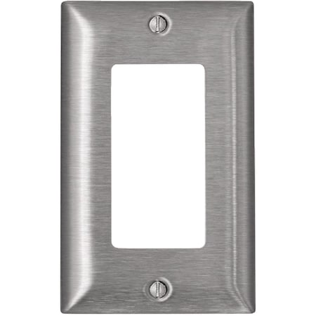 Leviton Decora 1-Gang Stainless Steel Magnetic Rocker C-Series Decorator Wall Plate Stainless Steel R50-0SL26-000