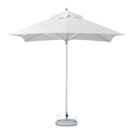 Homeroots 8ft White Polyester Square Market Patio Umbrella 491958
