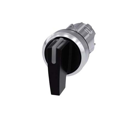 Siemens Illuminable selector switch, 22 mm, round, metal shiny, black 3SU1052-2CL10-0AA0