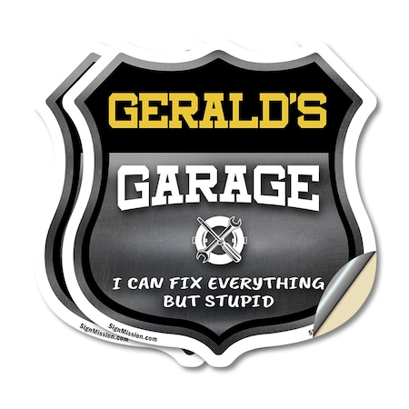 Signmission Gerald's Garage I Can Fix Everything But Stupid, 6 inch X 6 inch, Vinyl Decal, 2PK SHI-D-2PACK-6-490-GERALD