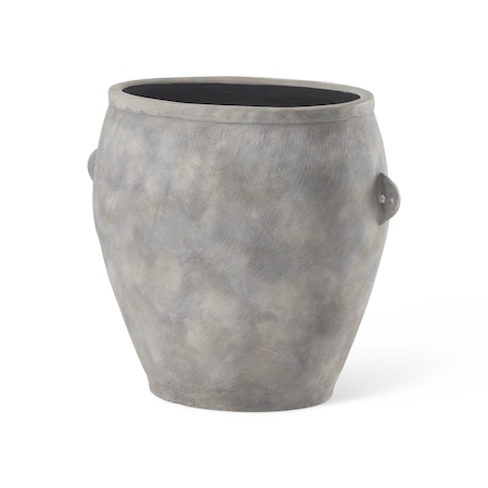 Homeroots 24" Gray Ceramic Amphora Floor Vase 608587