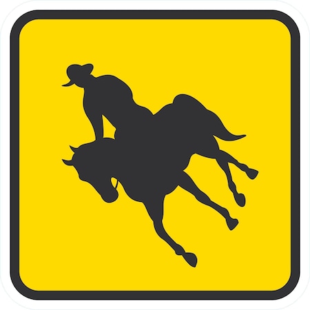 Lyle Man On Horse Graphic, 12x12, Engineer Grade, Yellow G-2009-EG_12x12