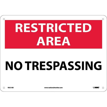 Nmc Restricted Area No Trespassing Sign, RA21AB RA21AB