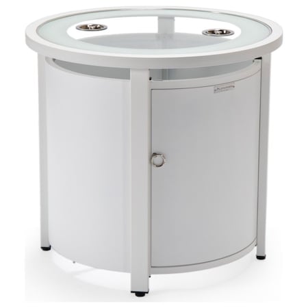Leisuremod Walbrooke White Patio Round Tank Holder, White WH24W