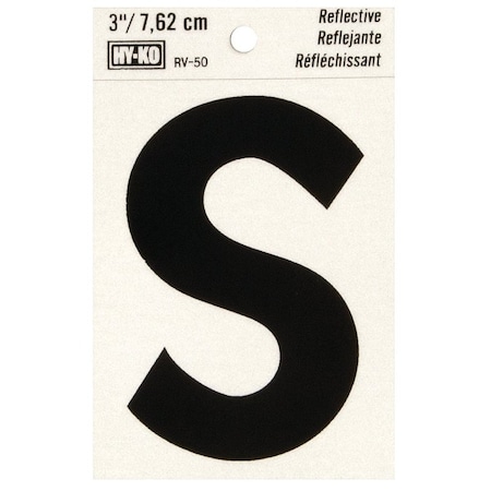 Hy-Ko Letter House S 3In Refl Blk RV-50/S