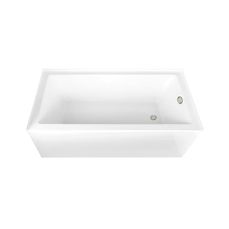 Kingston Brass 66-Inch Acrylic Rectangular 3-Wall Alcove Tub Combo w/ Waste and Overflow Drain, Right Hand Drain CVTAP663222R6