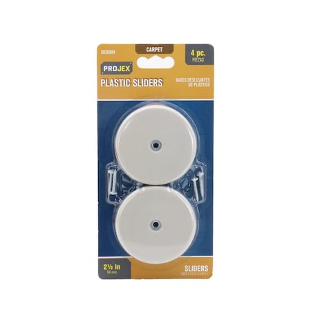 Projex White 7/8 in. Nail-On Plastic Chair Glide, 4PK P0033