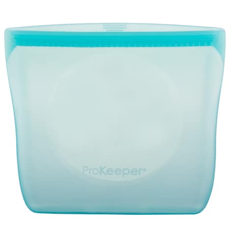 Progress Int STORAGE BAG 3 Cup Capacity Zipper Closure Turquoise Silicone Reusable PKS-21T