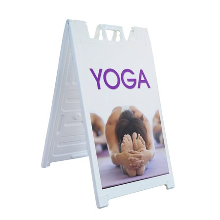 Signmission Yoga, A-Frame & 2 Sign Inserts, Heavy-Duty Plastic Frame SBHD-C-2436-Yoga 1