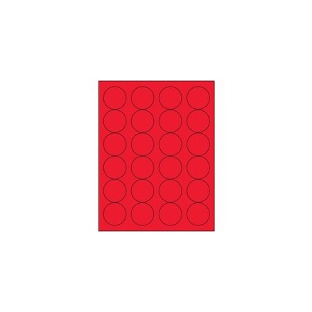 Bubblefast 1 2/3'' Fluorescent Yellow Circle Laser Labels-24 Labels per Sheet BFLL196RD