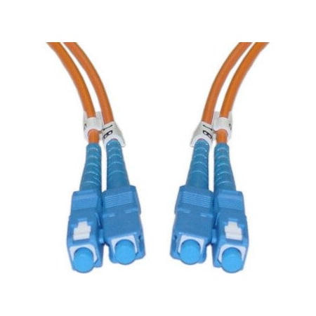 Cable Wholesale SC/UPC OM1 Duplex 2.0mm Fiber Optic Patch Cord, OFNR, Multimode 62.5/125, Orange Jacket, Beige SCSC-11102