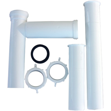 Westlake Pipe & Fittings 1-1/2'' ODx16'' Wht Plastic Disposer Drain Kit 3/1/4107