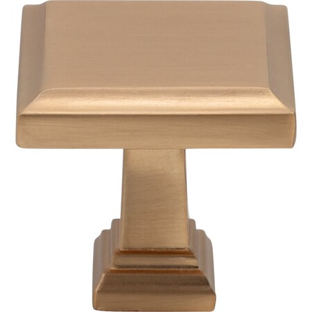 Designperfect 1-3/16 Overall Length Square Cabinet Knob, Champagne Bronze/Gold DPA-S54KCBZ