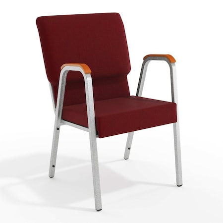 Flash Furniture Burgundy Fabric Stackable Church Chair with Arms XU-DG-60156-BUR-GG