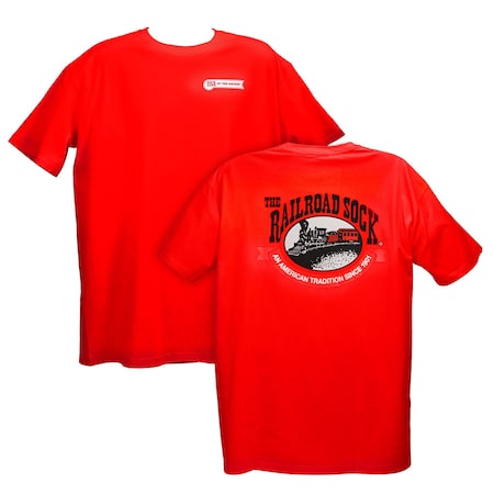Railroad Sock Logo Tee, Red, Extra Large Tee-Red-XL