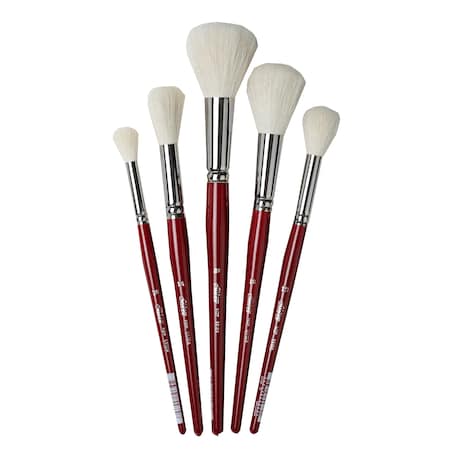 Silver Brush Silver Mop, White Round Brushes, 5-Piece Set MP-5662