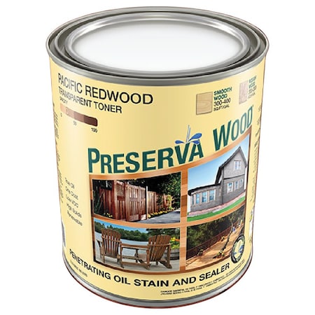 Preserva Wood Qt Preserva Products, Ltd. Pacific Redwood Transparent Preserve and Protect Stain and Sealer 42504
