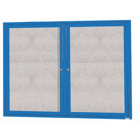 Aarco Outdoor Enclosed Bulletin Board w/ Al Frame, Powder Coated Blue, 36''Hx48''W ODCC3648RB