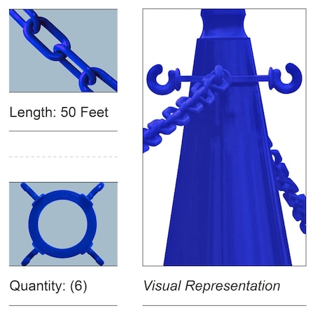 Mr. Chain TrafficConeChainConnKit, Blue, Plastic 97426-KIT