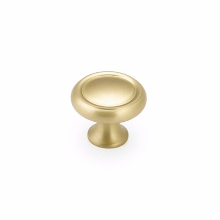 Schaub 1-1/4in Country Traditional Cabinet Knob Satin Brass Finish 706-SB