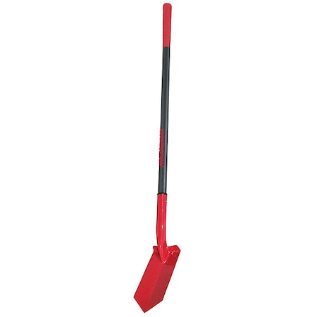 Razor-Back Trenching Shovel, 14 ga Steel Blade, Forward Turn Step, 43 in L Gray Fiberglass Handle 47035