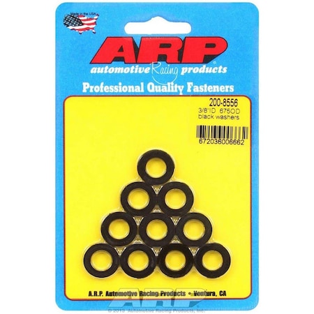 Arp 200-8556 Black Washers - 0.38 in. ID x 0.68 in. OD, 10PK ARP200-8556