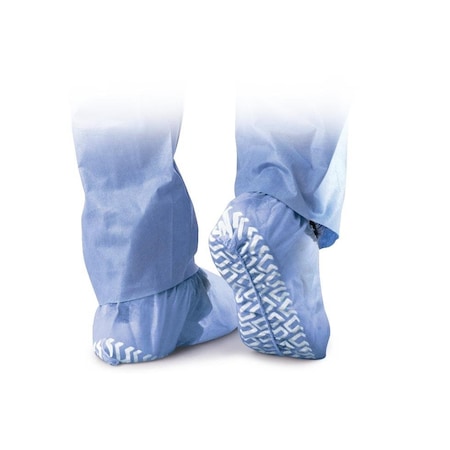 Medline Nonskid Spunbond Polypropylene Shoe Covers, Blue, Regular/Large (Up to Men's Size 12), 100PK NON28758Z