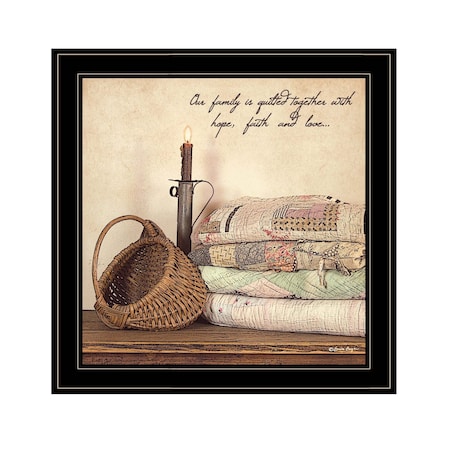 Homeroots Quilted Together 3 Black Framed Print Wall Art 407313