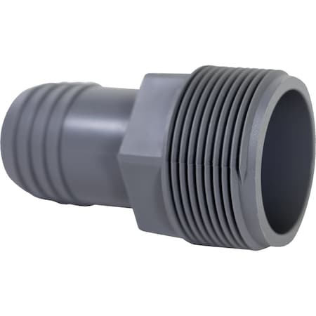Boshart 1-1/2'' MPT x 1-1/4'' Insert Reducing Polypropylene Hose Adapter UPPRA-1512