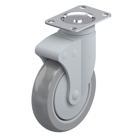 Pegasus Cstr, Swvl Plate Polymer, Gray TPR, 190 lb. P17S-RP040K-12